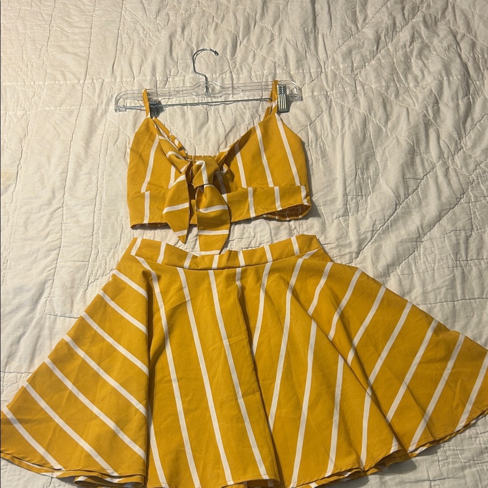 Yellow Striped Mini Dress